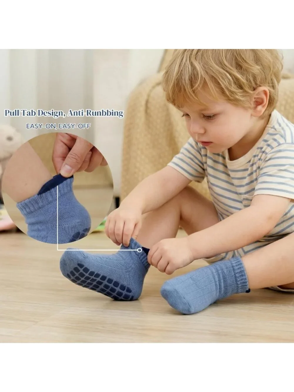 Cozy Non-Slip Grip Ankle Socks for Toddlers - Perfect for Baby Boys & Girls